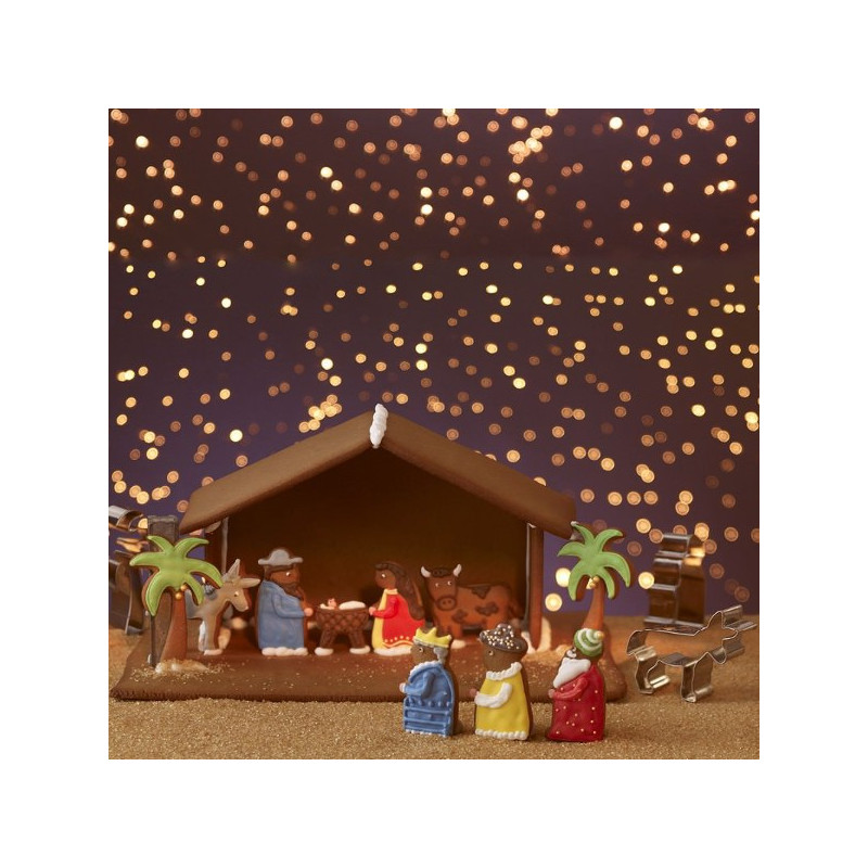 Emporte-pièces Crèche de Noël - Lot de 12 emporte-pièces en inox